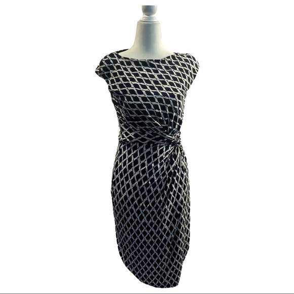 𝅺lauren RALPH LAUREN NAVY & WHITE SLEEVELESS DRESS‎ - Picture 1 of 7